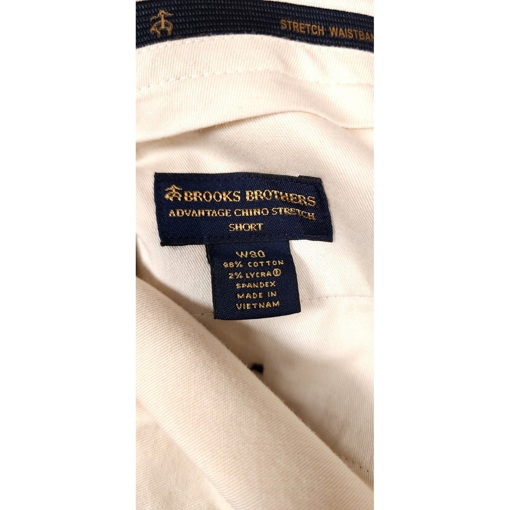 Brooks Brothers Shorts Mens 30 Blue Advantage Chino Wrinkle Resistant Stretch - Picture 6 of 9